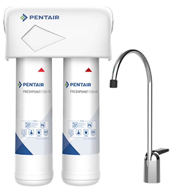 Pentair F2000-B2M, 2-Stage Filtration System, Chlorine Taste and Odor, Cysts, Lead, Sediment, VOCs, Monitored
