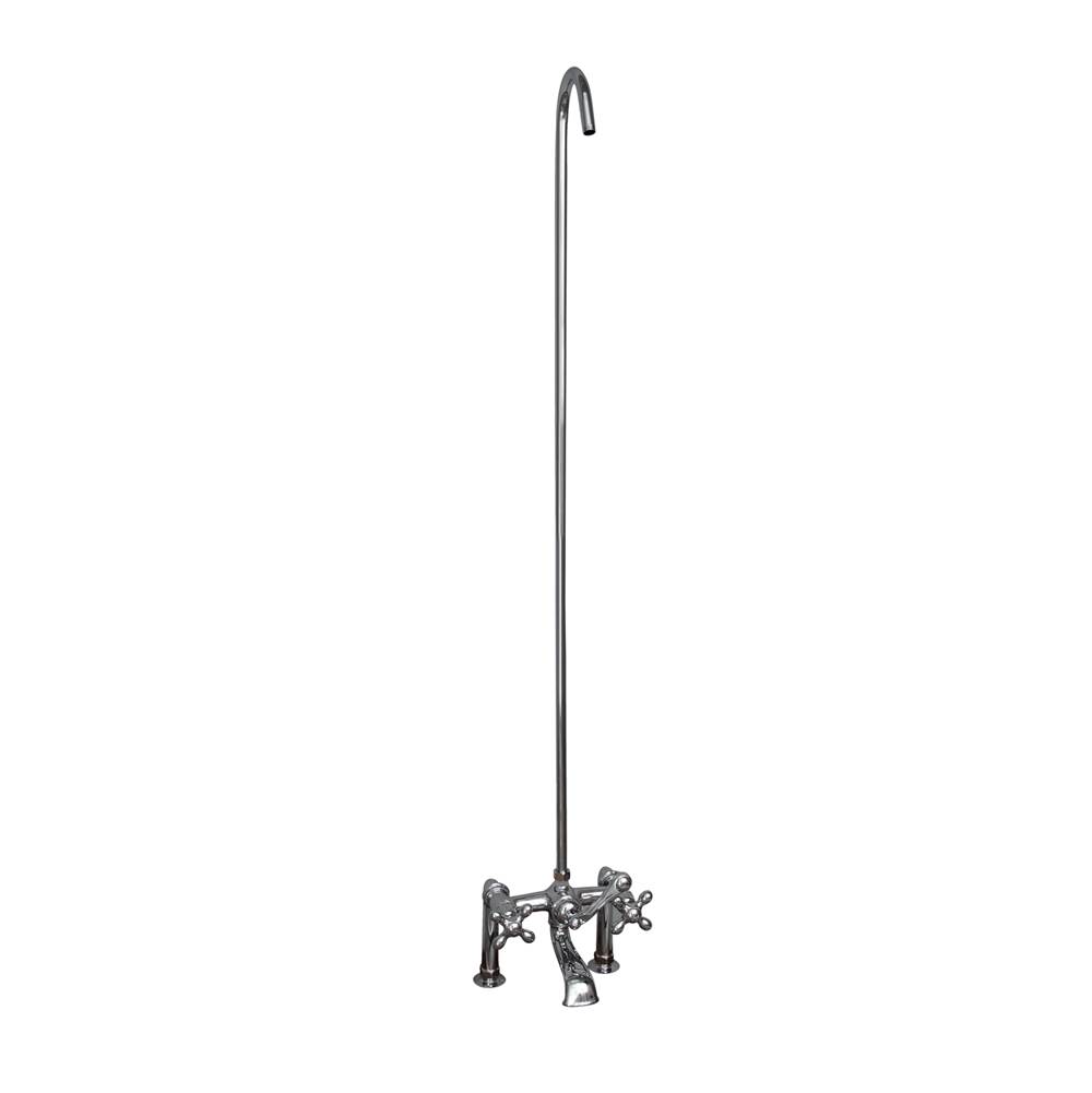 Barclay Elephant Spout, 6'' Mts, Cross Hdle,62''Riser, Brushed Nickel