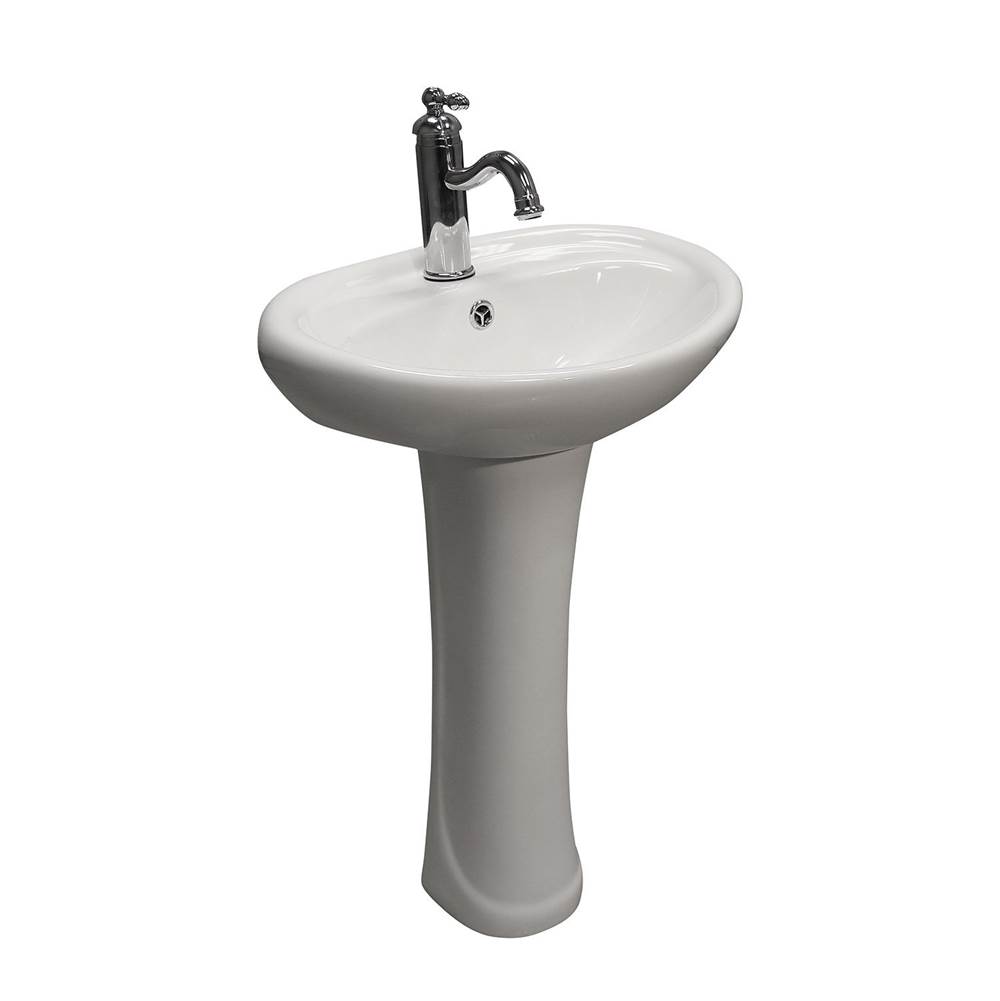Barclay Ashley Basin Only with 1Faucet Hole, Overflow, White
