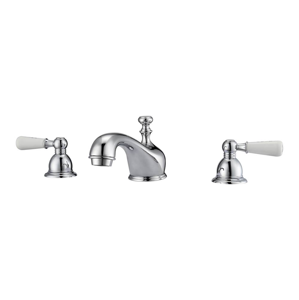 Barclay Marsala 8''cc Lav Faucet, withHoses,Porcelain Lever Hdls, CP