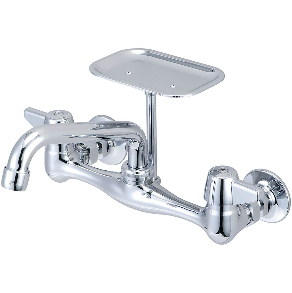 Central Brass Kitchen-Wallmount 7-7/8'' To 8-1/8'' Two Canopy Hdls 6'' Tube Spt Soap Dish-Pc