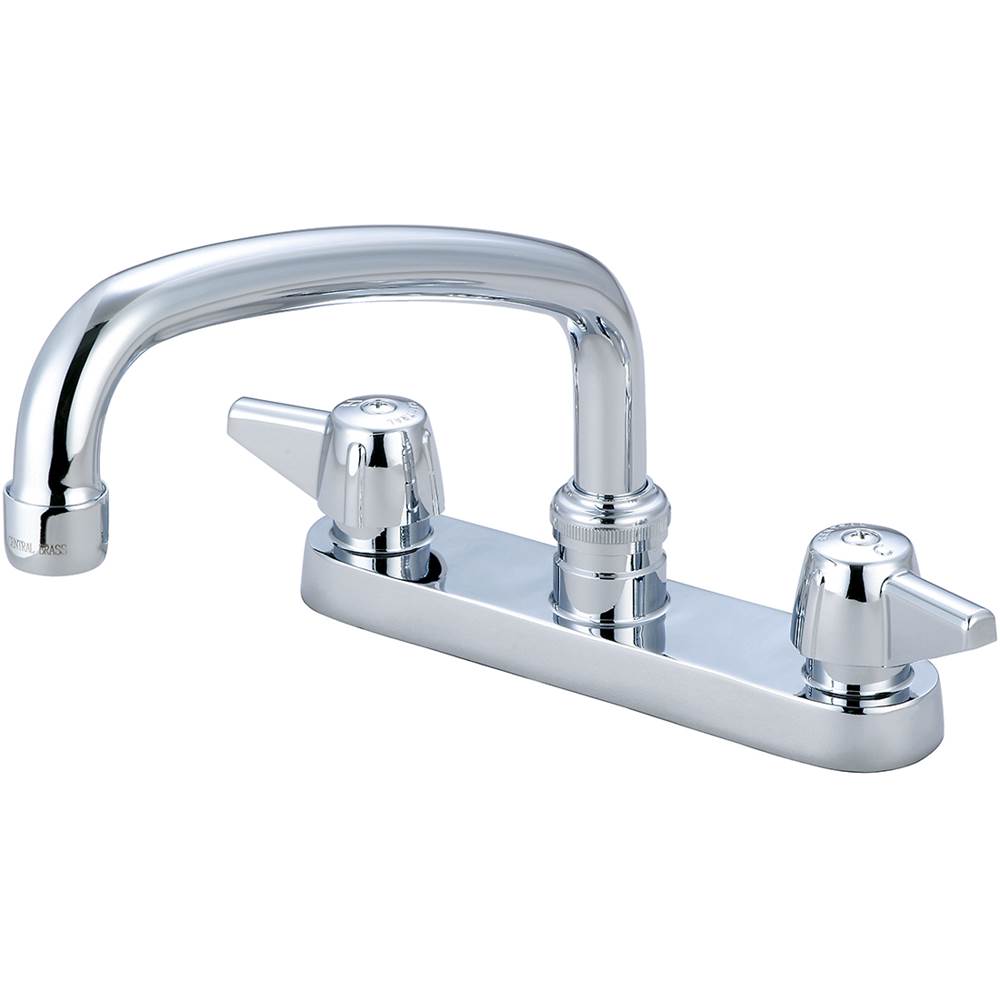Central Brass Kitchen-Topmount 6'' Two Canopy Hdls 8'' Tube Spt-Pc