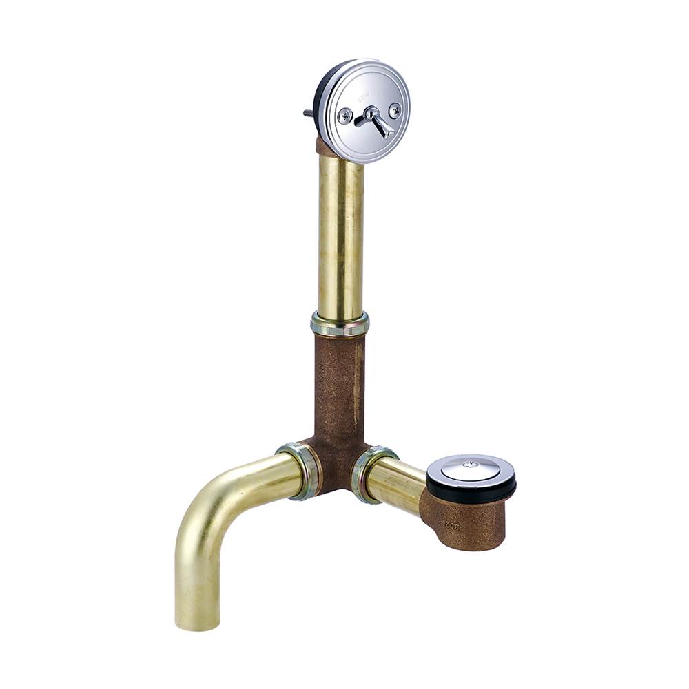 Central Brass Bath Drain-Adjust. 14'' To 16'' Pop-Up Side Outlet-Pc