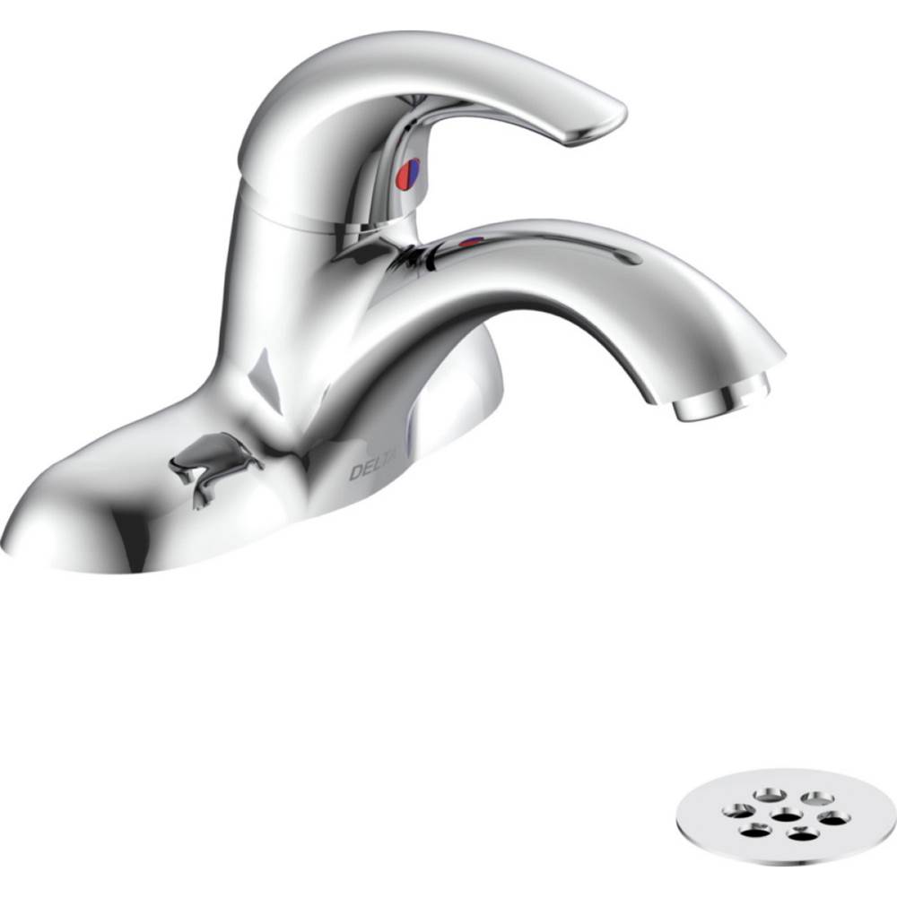 Delta Commercial Commercial 22C: Single Handle Centerset Bathroom Faucet with Grid Strainer