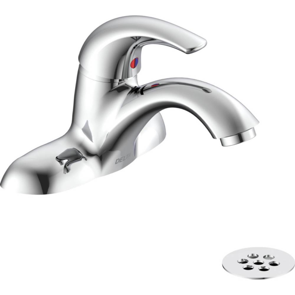 Delta Commercial Commercial 22C: Single Handle Centerset Bathroom Faucet with Grid Strainer