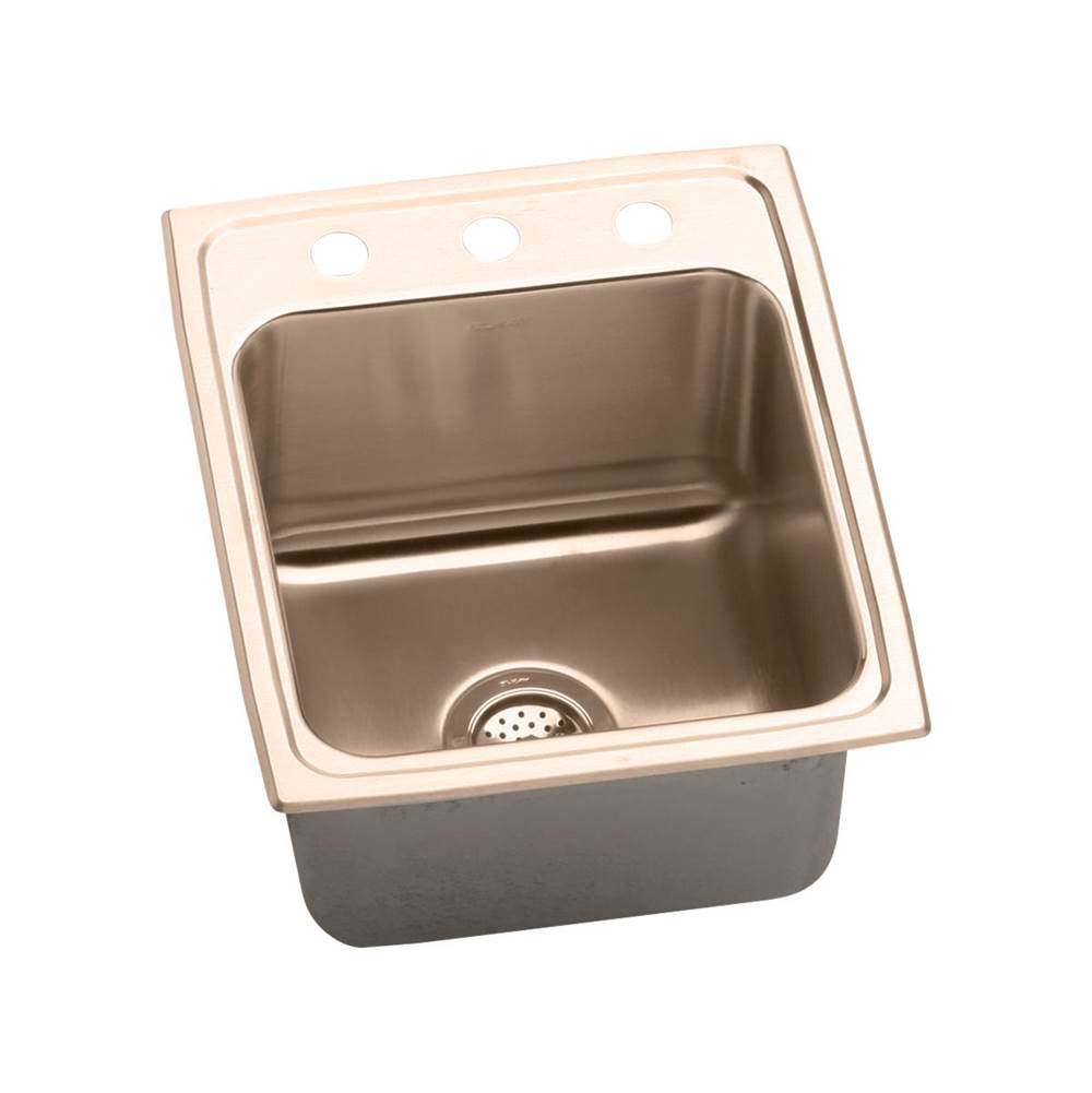 Elkay CuVerro Antimicrobial Copper 17'' x 22'' x 10-1/8'', Single Bowl Drop-in Sink