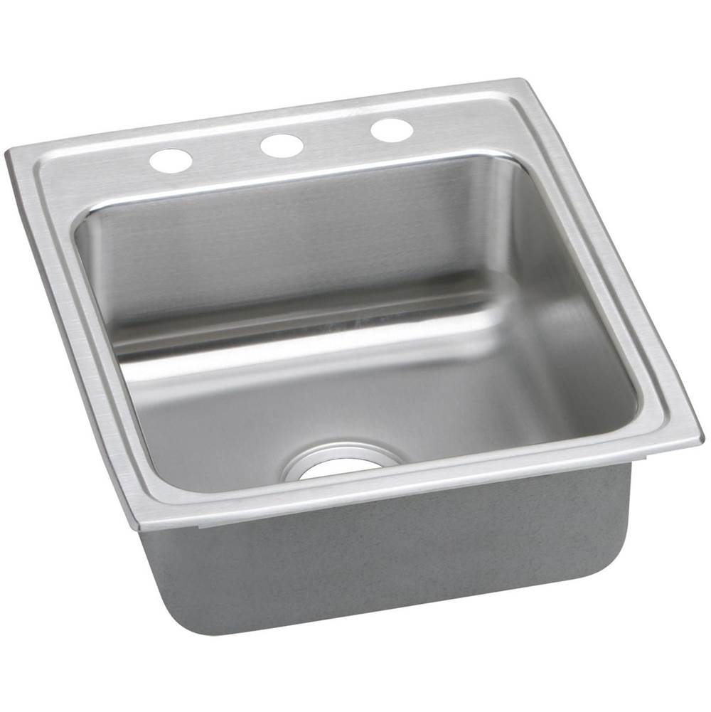Elkay Lustertone Classic Stainless Steel 19-1/2'' x 22'' x 6'', 1-Hole Single Bowl Drop-in ADA Sink with Quick-clip