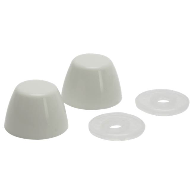 Fluidmaster Toilet bolt caps - white. Packaged in a blister card.