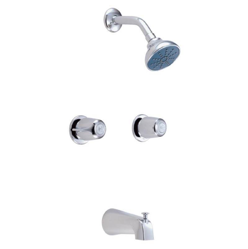 Gerber Plumbing Gerber Classics Two Handle Threaded Escutcheon Tub & Shower Fitting with IPS/Sweat Connections 1.75gpm Chrome
