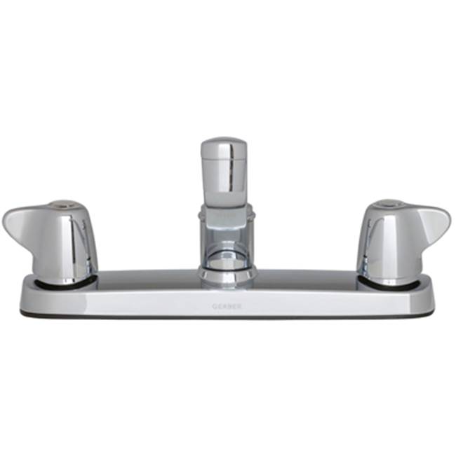 Gerber Plumbing Maxwell 2H Kitchen Faucet w/ Metal Handles & 8'' D-Tube Spout 1.75gpm Chrome