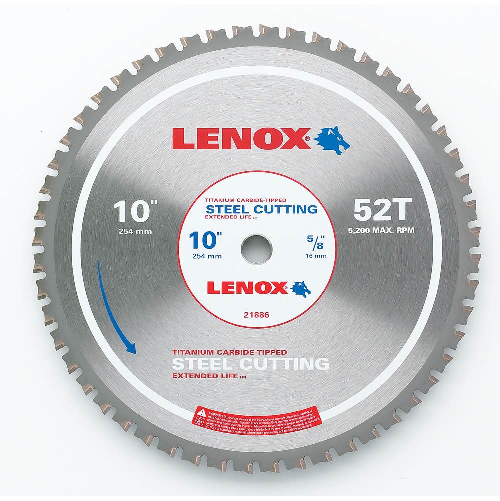 Lenox Tools Circular Saw St100052Ct 10'' X 52 Steel