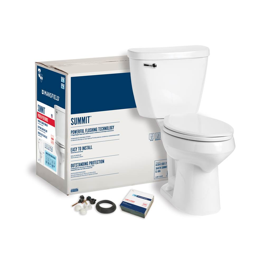Mansfield Plumbing Summit 1.28 Elongated SmartHeight Complete Toilet Kit