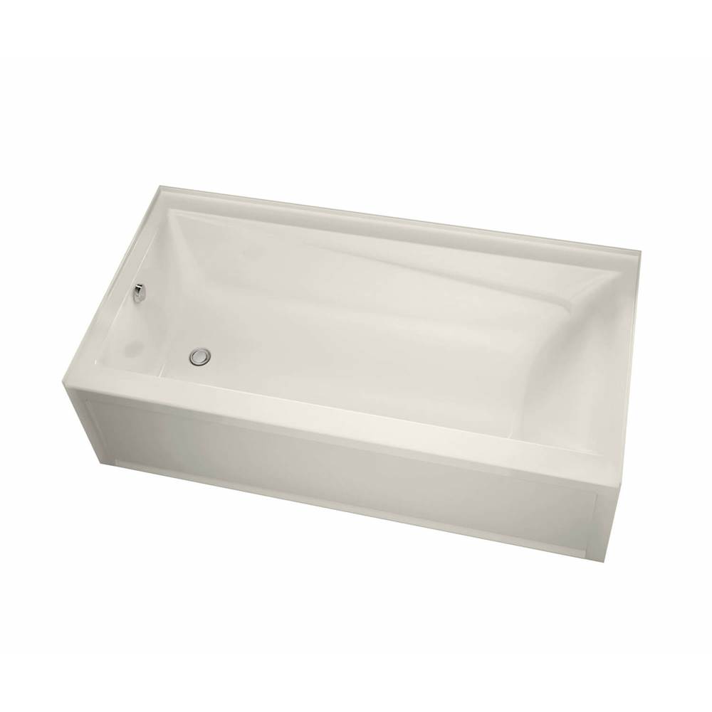 Maax Exhibit 6042 IFS AFR Acrylic Alcove Right-Hand Drain Whirlpool Bathtub in Biscuit