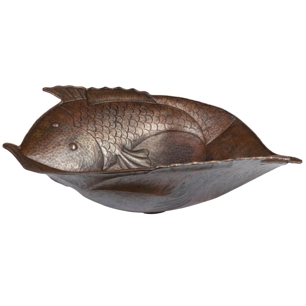 Premier Copper Products Two Fish Vessel Hammered Copper Sink