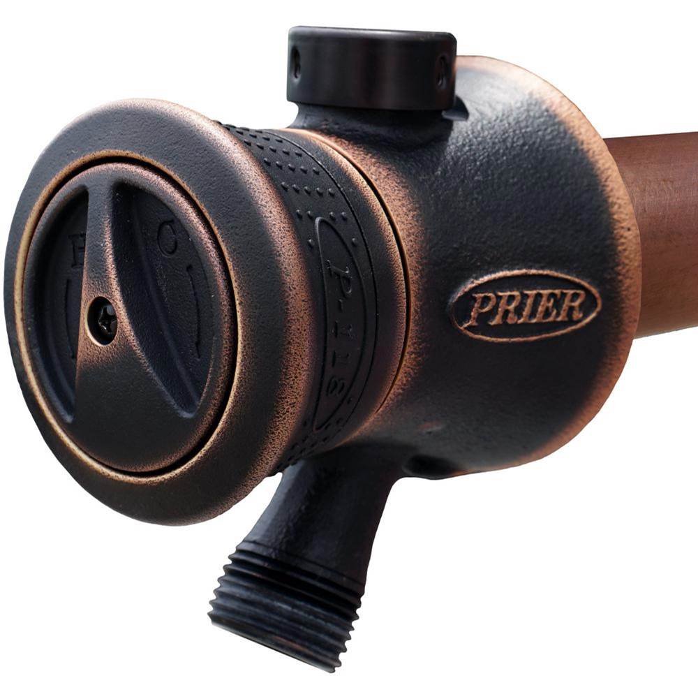Prier Products P-118X 10'' Single Handle Hot And Cold Mixing Hydrant, Oil Rubbed Bronze; 1/2'' Crimp Pex