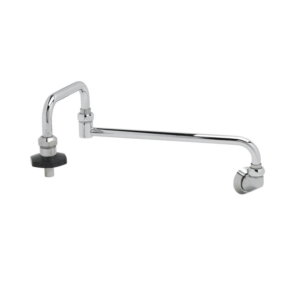 T&S Brass Pot Filler, Wall Mount, 18'' Double Joint Nozzle, 1/2'' NPT Inlet, Insulated On-Off Control
