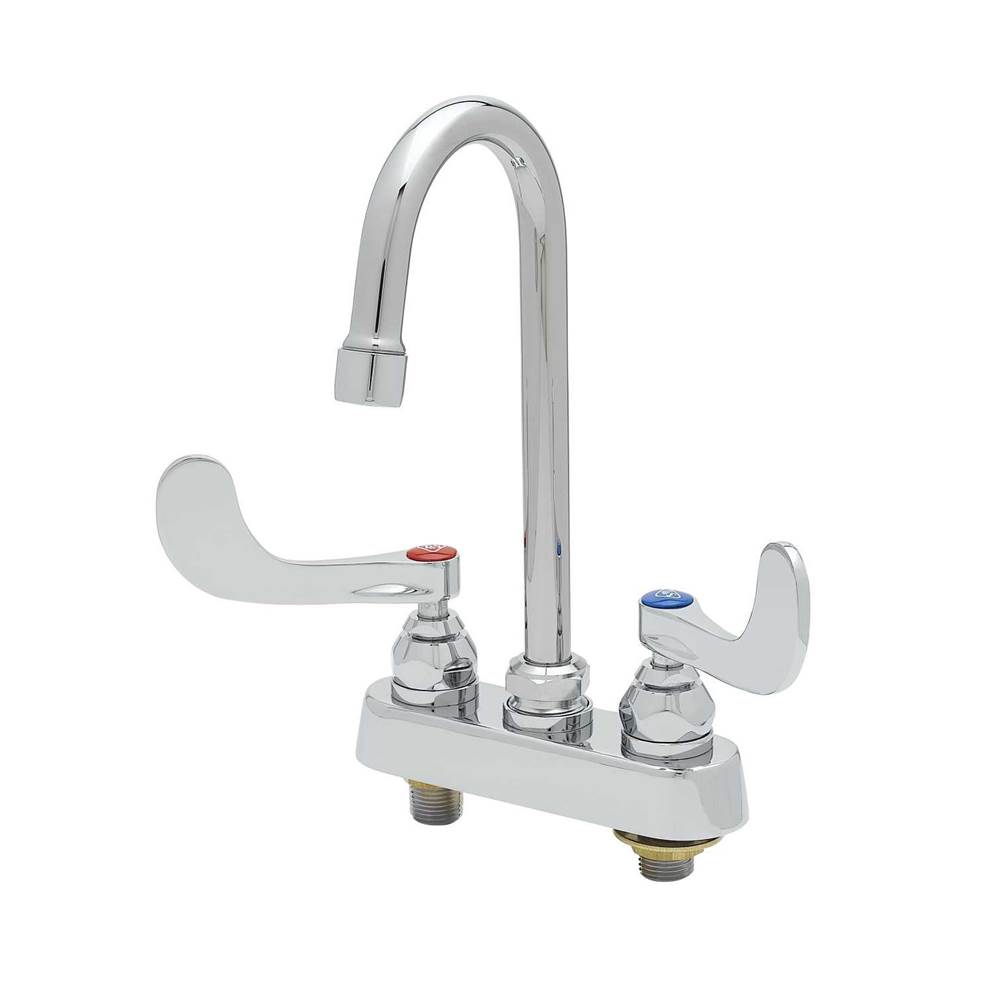 T&S Brass B-2711-WS Single Lever Faucet with 4-Inch Centerset 4-Inch Handle and 1.5 GPM Aerator 