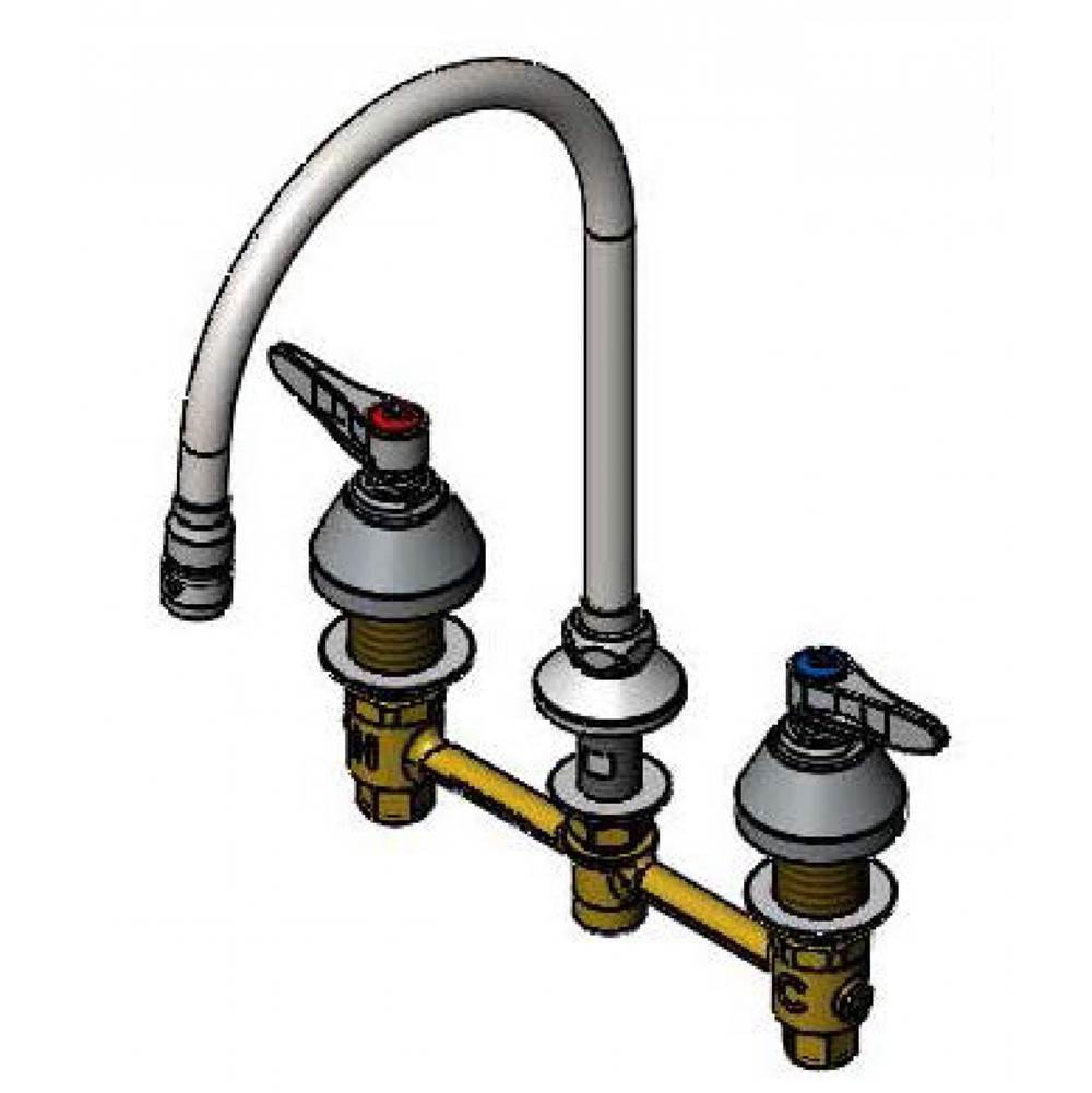 T&S Brass 8'' Medical Faucet, Deck Mount, Ceramas, Swivel Gooseneck, 2.2 GPM Aerator, Lever Handles