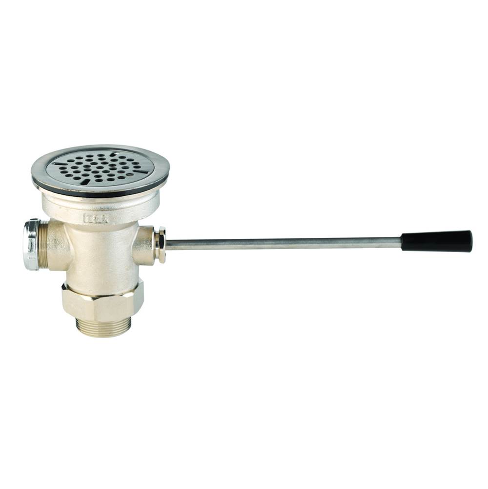 T&S Brass Waste Drain Valve, Lever Handle, 3'' x 2'' & 1-1/2'' Adapter (Replaces B-3920 & B-3924)