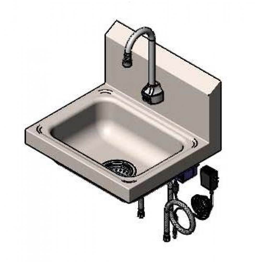 T&S Brass Sink Package: Hand Wash Sink w/ Drain Assembly & EC-3101 Sensor Faucet