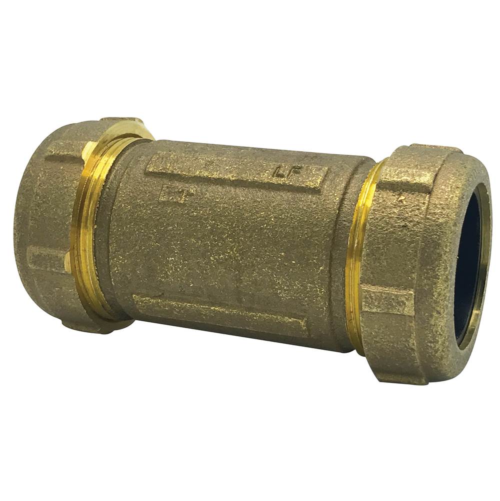 Wal-Rich Corporation 1 1/4'' Short Brass Compression Coupling (Lead-Free)